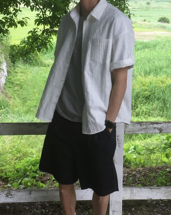 Crinkle Half Sleeve Shirt