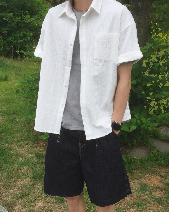 Crinkle Half Sleeve Shirt