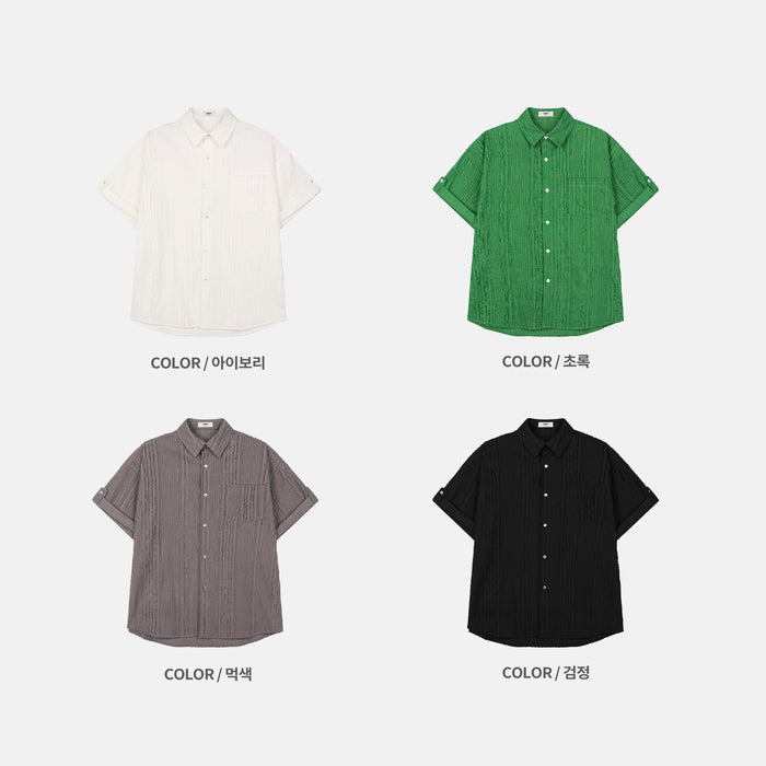 Crinkle Half Sleeve Shirt