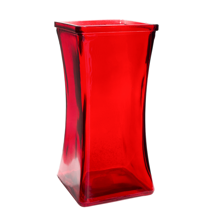 CURVED RECTANGLE GATHERING VASE - Red