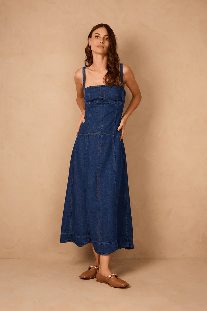 Denim Mare Square Neck Sleeveless Maxi Dress_1
