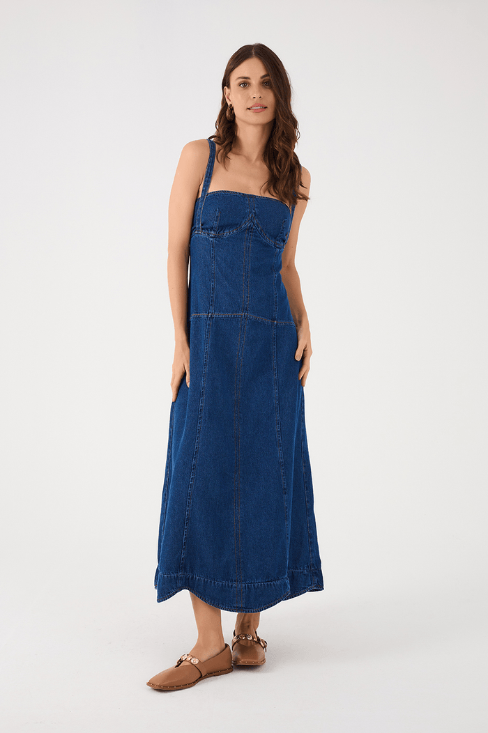 Denim Mare Square Neck Sleeveless Maxi Dress_2
