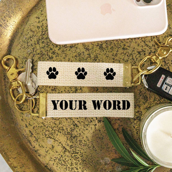 Dog Dad 3 Paw Print Keychain
