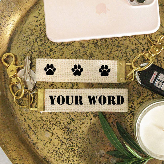 Dog Dad 3 Paw Print Keychain