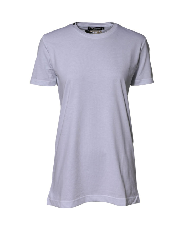 Dolce & Gabbana White Cotton Goodluck 2023 Crew Neck T-shirt