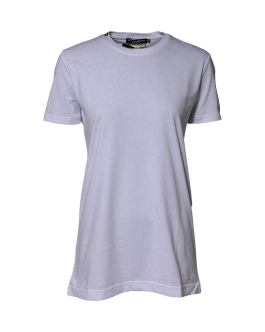 Dolce & Gabbana White Cotton Goodluck 2023 Crew Neck T-shirt