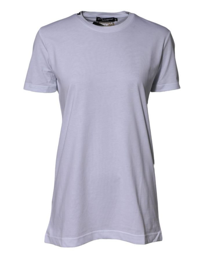 Dolce & Gabbana White Cotton Goodluck 2023 Crew Neck T-shirt