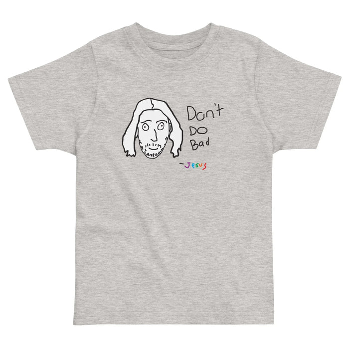 Don't Do Bad Kid's Tee in Pristine Sketchbook White. WRAP Certified, CPSIA Compliant, Eco-Certified Inks.