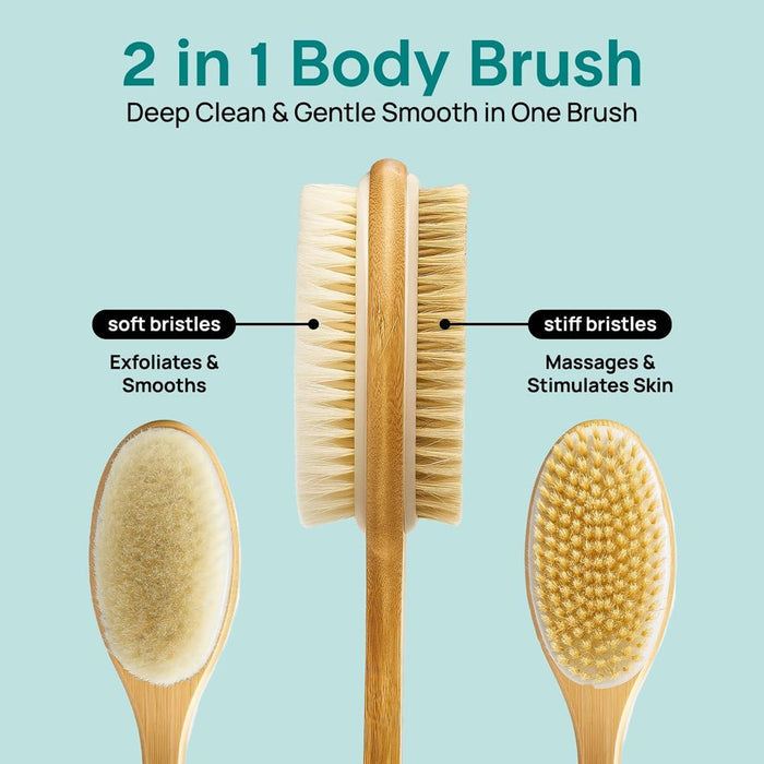 Double-Sided Pet Brush, Skin-Friendly, Wooden Handle, Massage Particles