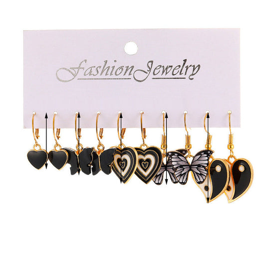E1369 - Black Fashion Earring Set