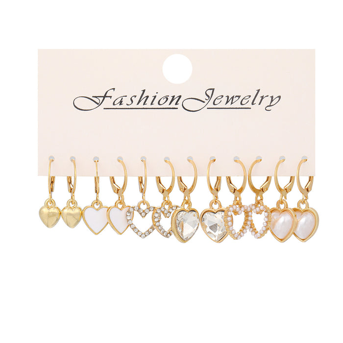 E1515 - Pearl hollow love earrings