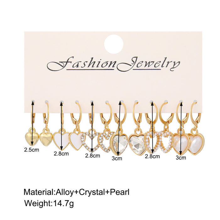 E1515 - Pearl hollow love earrings