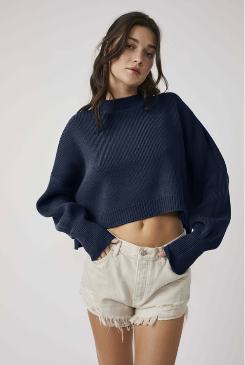 Easy Street Crop - Navy
