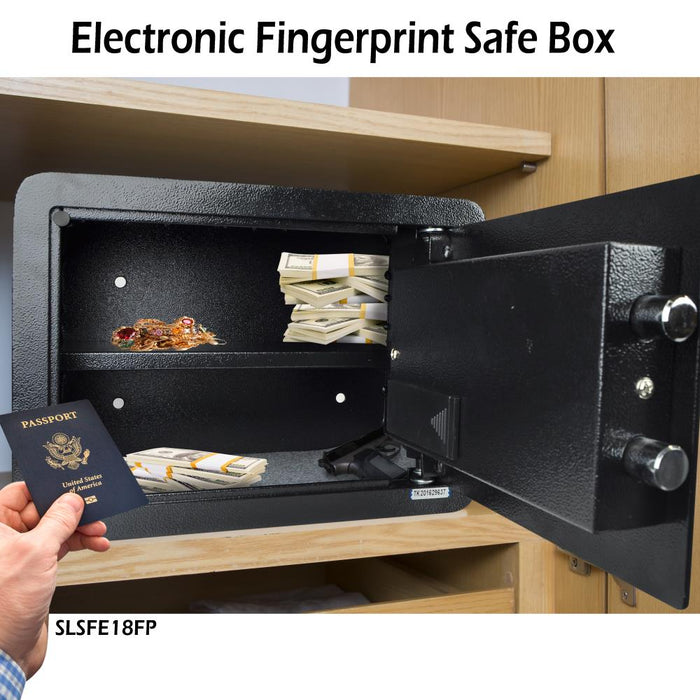 Electronic Fingerprint Safe Box, Secure Access, Steel Construction