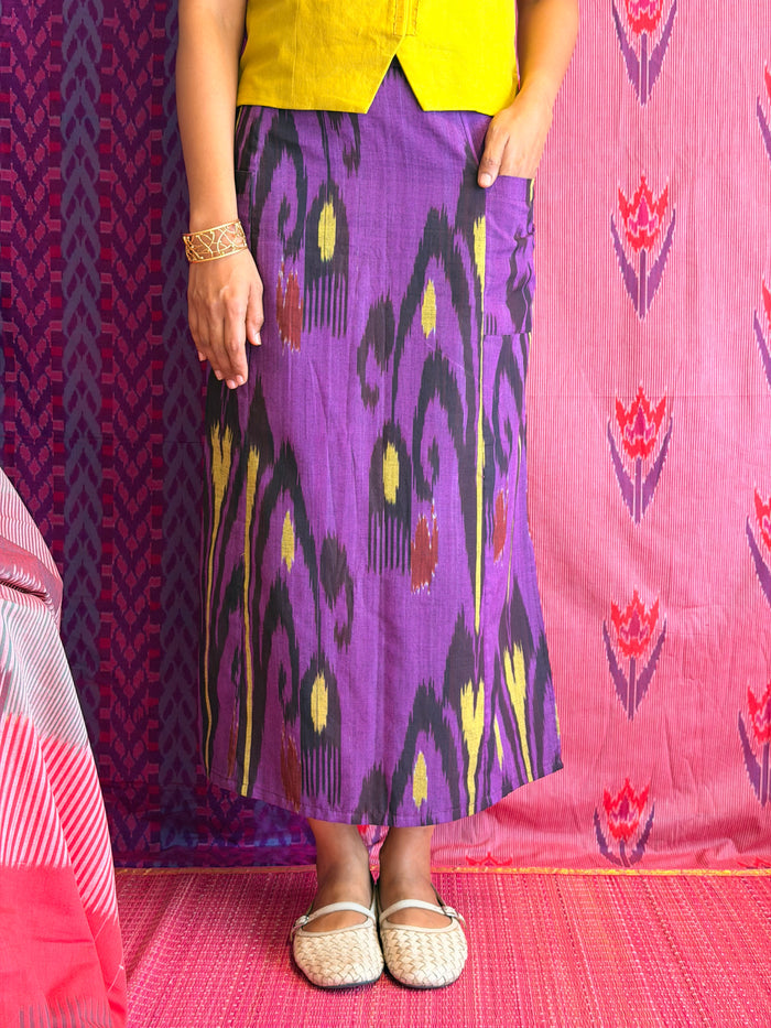 Elements Lightning Strike Ikat Skirt - Twilight