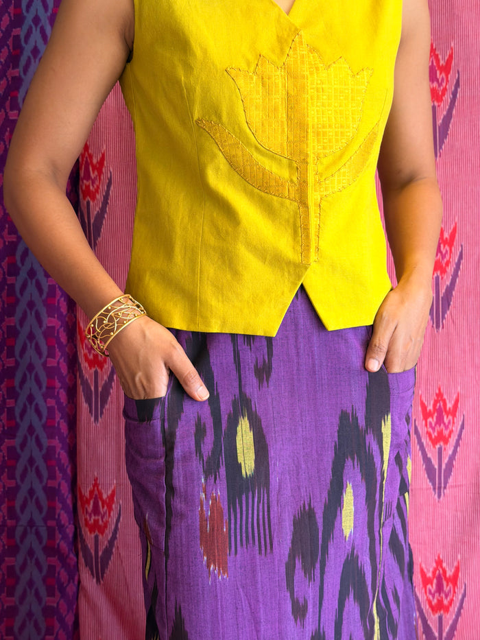 Elements Lightning Strike Ikat Skirt - Twilight