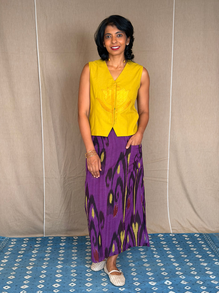 Elements Lightning Strike Ikat Skirt - Twilight
