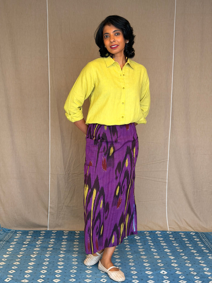 Elements Lightning Strike Ikat Skirt - Twilight
