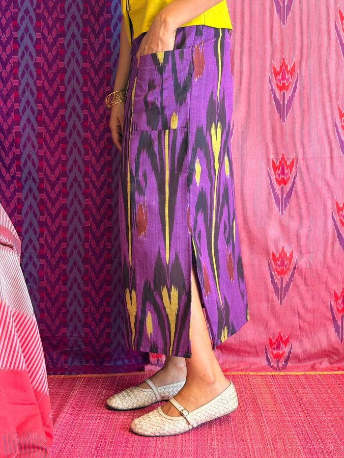 Elements Lightning Strike Ikat Skirt - Twilight