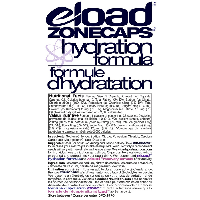 A product picture of the eLoad Zonecap Electrolyte Capsules