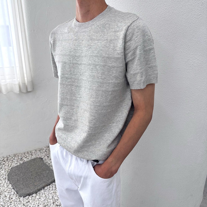 Emboss Line Half Sleeve Knit