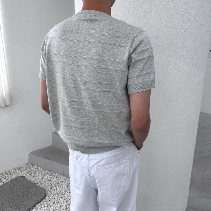 Emboss Line Half Sleeve Knit