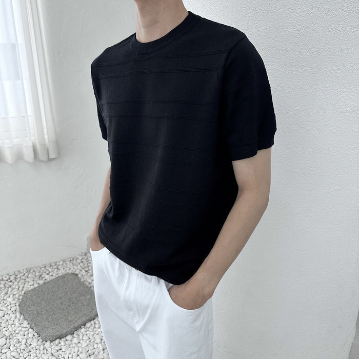 Emboss Line Half Sleeve Knit