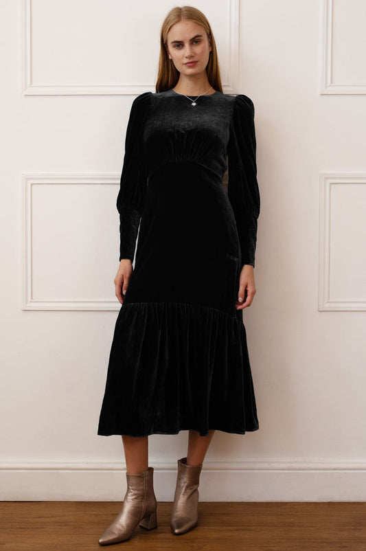 Esmee Velvet Dress | Black - Aspiga