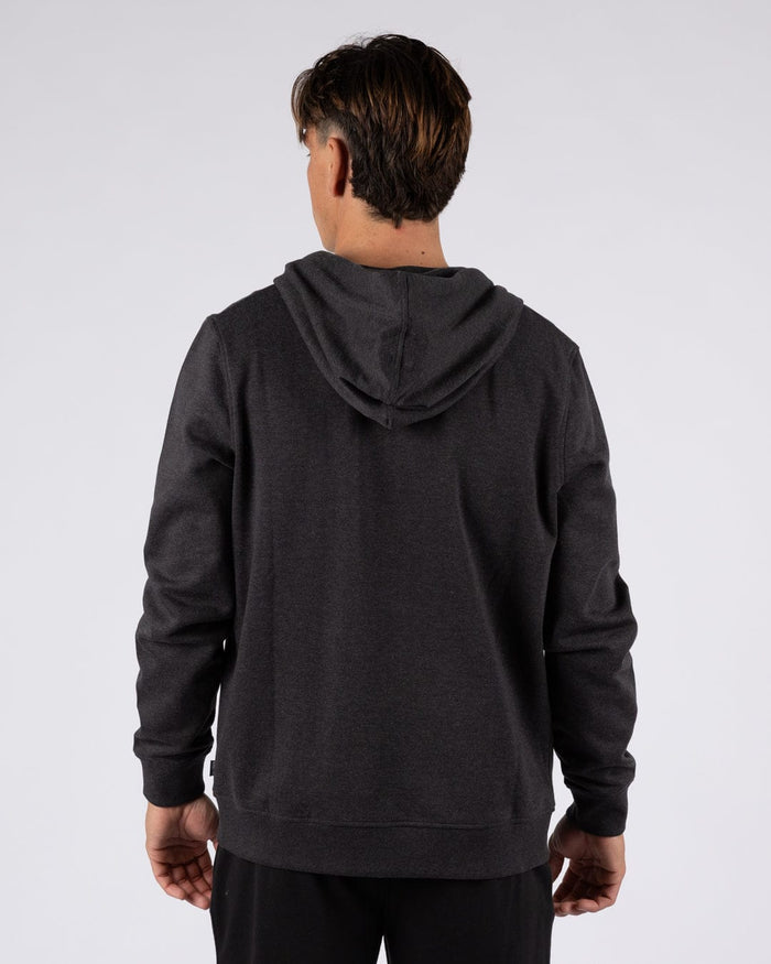 Essential Mens Zip Hoodie in Dark Grey