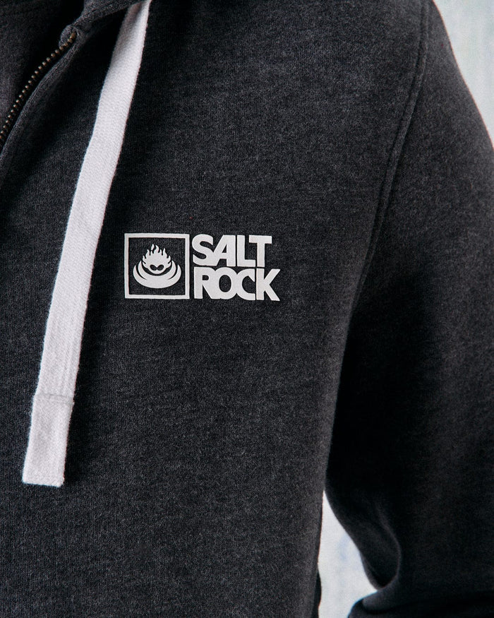 Essential Mens Zip Hoodie in Dark Grey