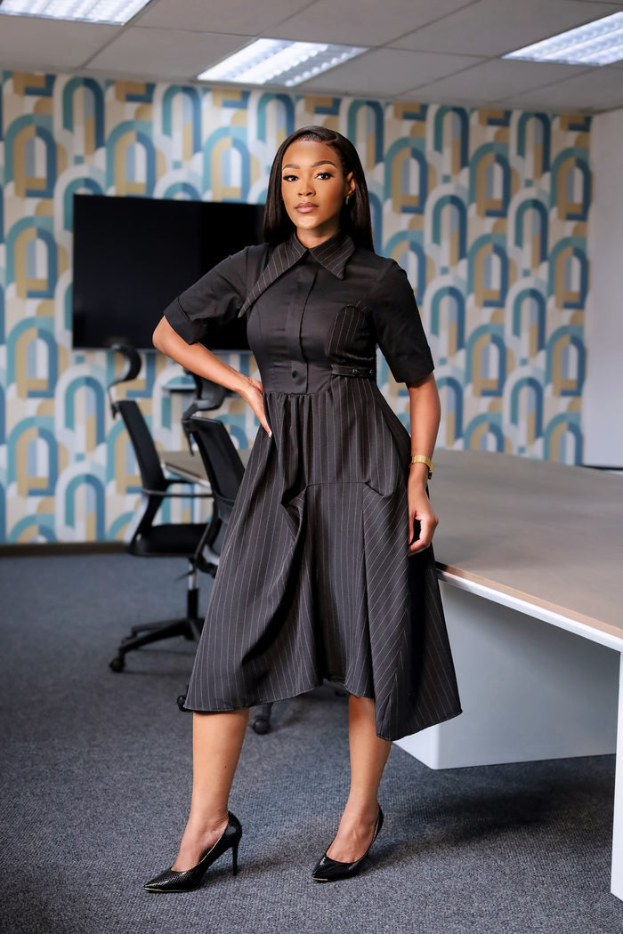 Fabrosanz: Black Pinstripe Dress