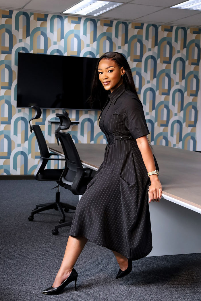 Fabrosanz: Black Pinstripe Dress