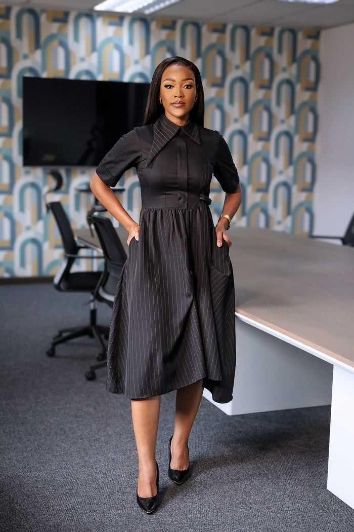 Fabrosanz: Black Pinstripe Dress