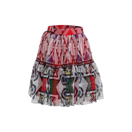 Fabrosanz: Kids Red Nguni Print Tulle Skirt