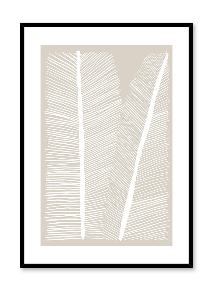 Feathered is a minimalist illustration by Opposite Wall of two white and sparse feathers.