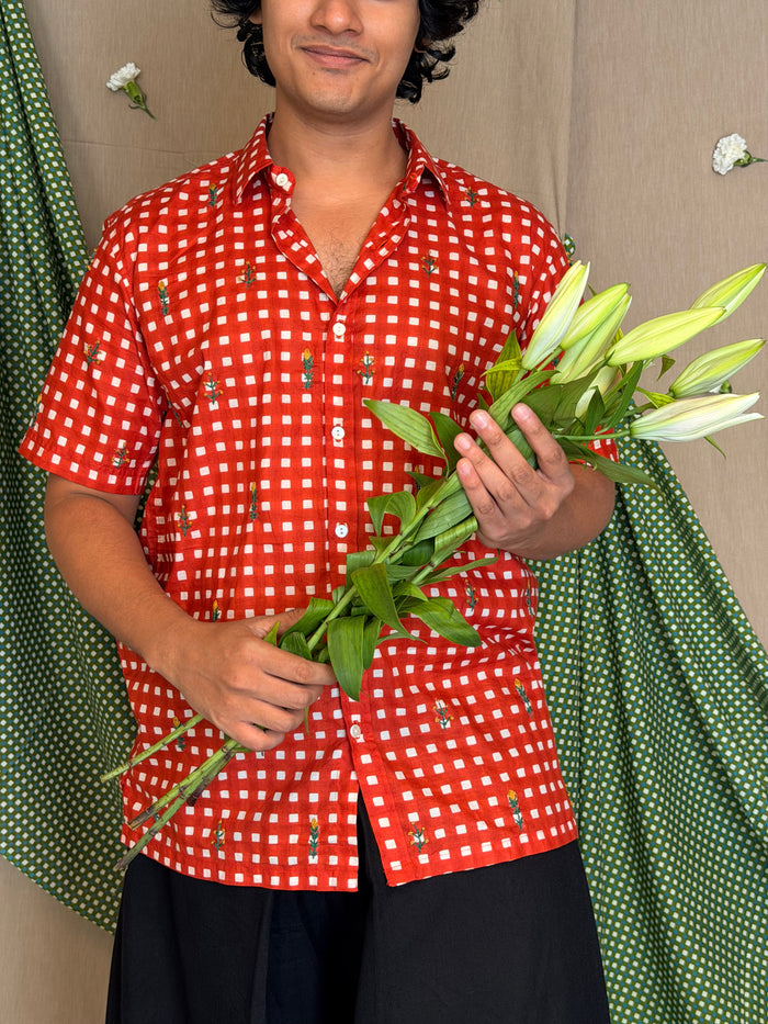 Flowerbed Canopy Embroidered Shirt - Picnic