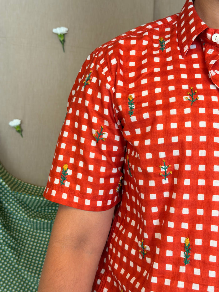 Flowerbed Canopy Embroidered Shirt - Picnic