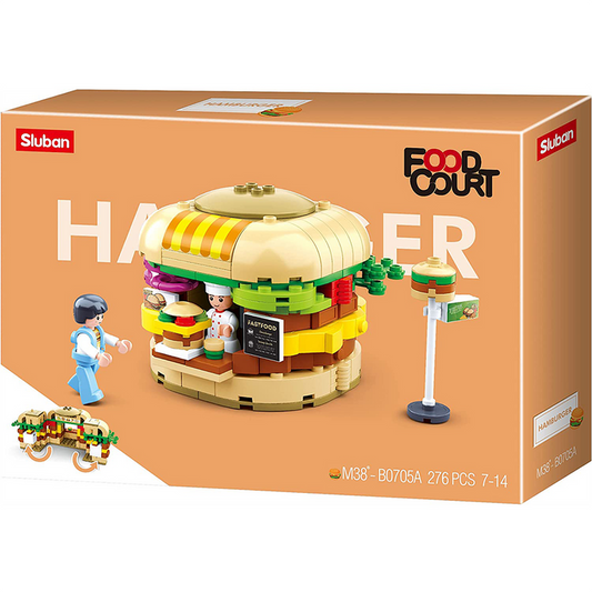 Food Court Hamburger House Building Brick Kit