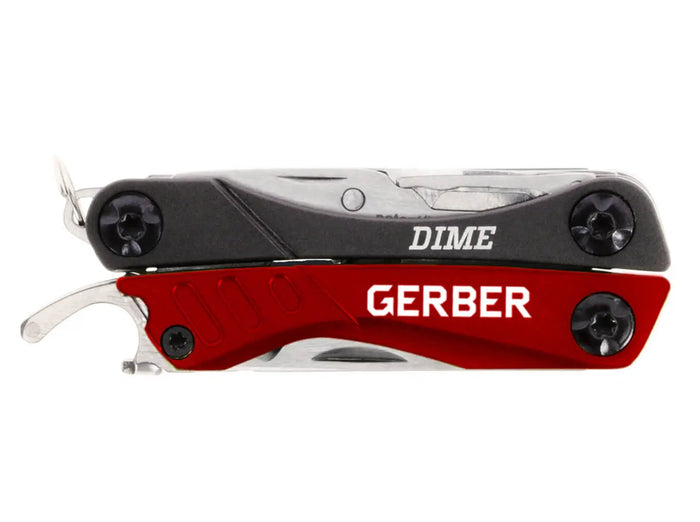 Gerber Dime, Rødt multitool med mange funktioner og værktøjer.