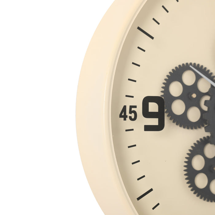 Chilli Wall Clock Ginger D40cm Round Modern moving cogs wall clock - Beige Brand