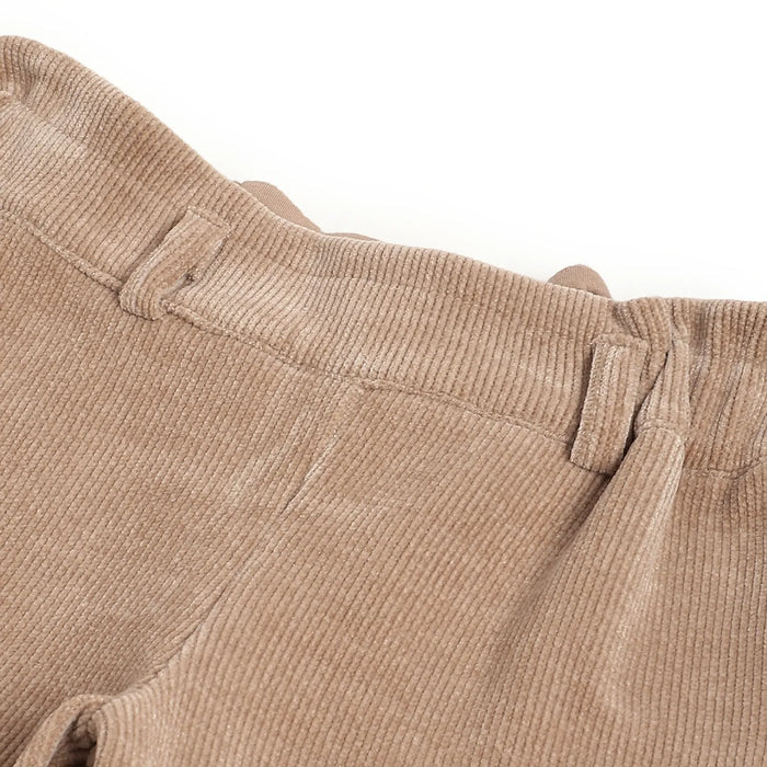 Girls Beige Solid Trousers