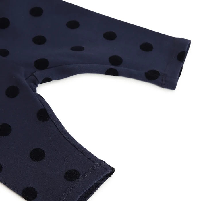 Girls Blue Printed Ankle-Length Leggings