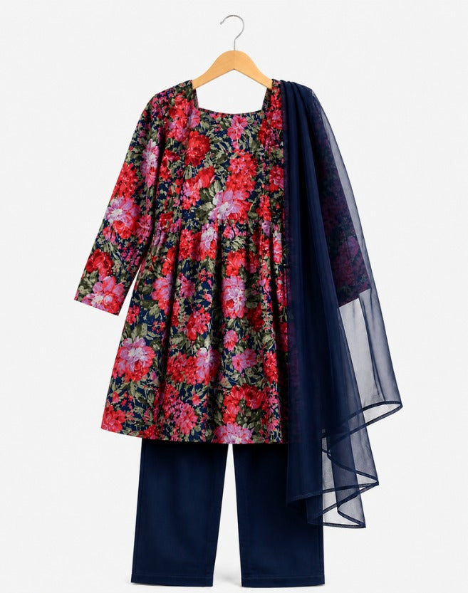 Girls Floral 3-Piece Suit