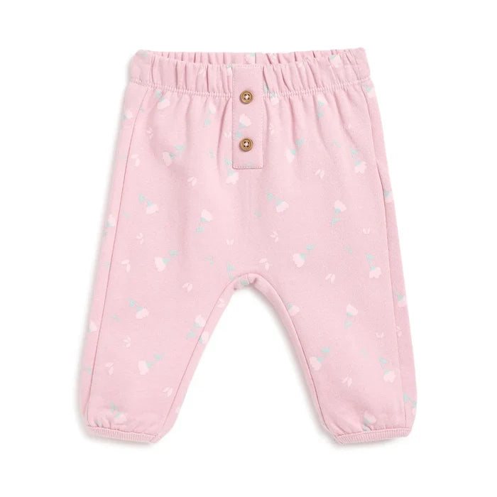 Girls Floral Print Cotton Joggers