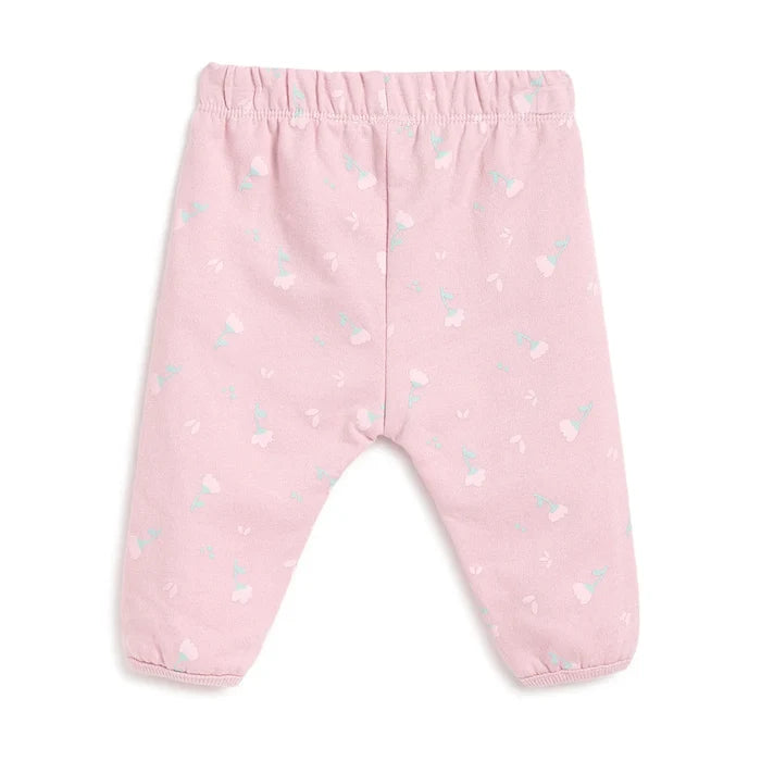 Girls Floral Print Cotton Joggers