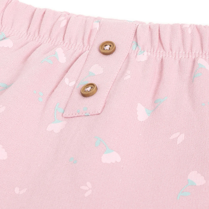 Girls Floral Print Cotton Joggers