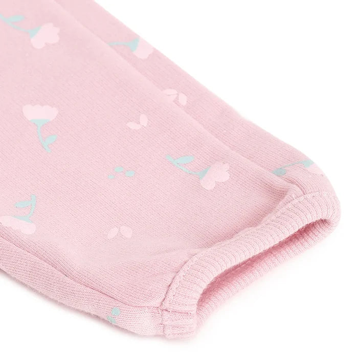 Girls Floral Print Cotton Joggers