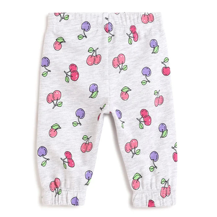 Girls Grey Printed Joggers
