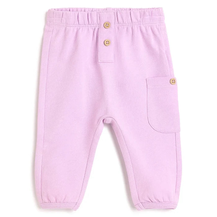 Girls Light Lilac Solid Joggers