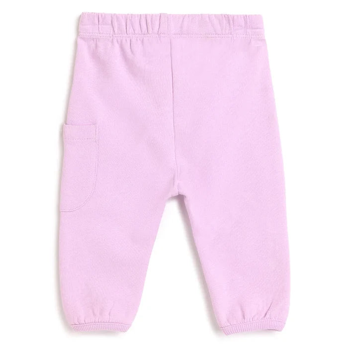Girls Light Lilac Solid Joggers